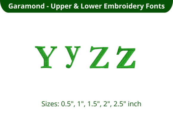 Garamond Font YZ for Embroidery
